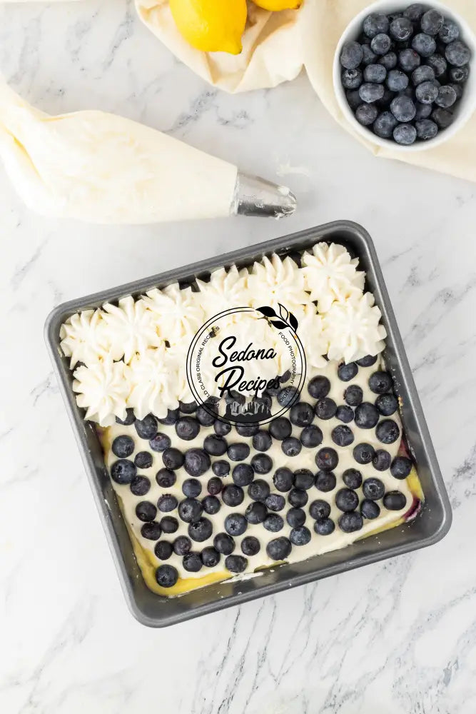 No-Bake Lemon Blueberry Cream Cake