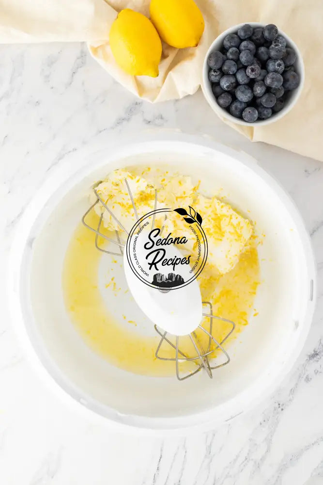 No-Bake Lemon Blueberry Cream Cake