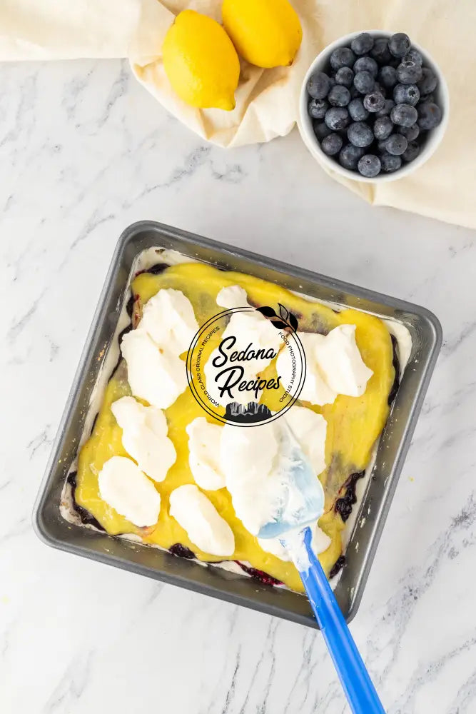No-Bake Lemon Blueberry Cream Cake