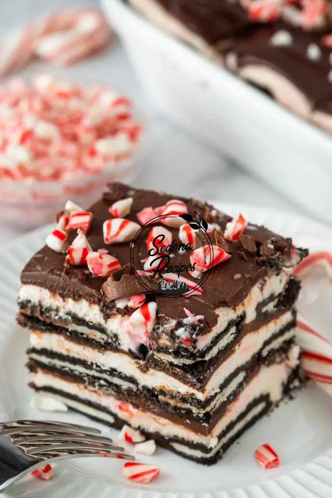 Peppermint Ganache Icebox Cake