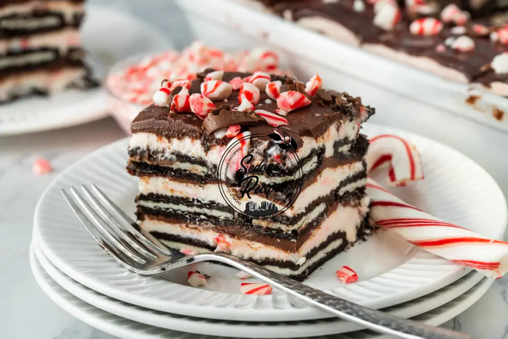 Peppermint Ganache Icebox Cake