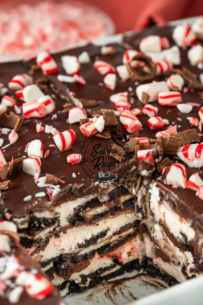 Peppermint Ganache Icebox Cake