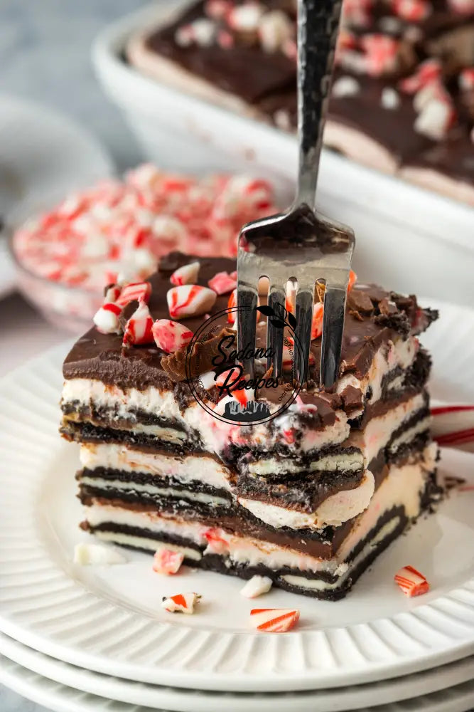 Peppermint Ganache Icebox Cake