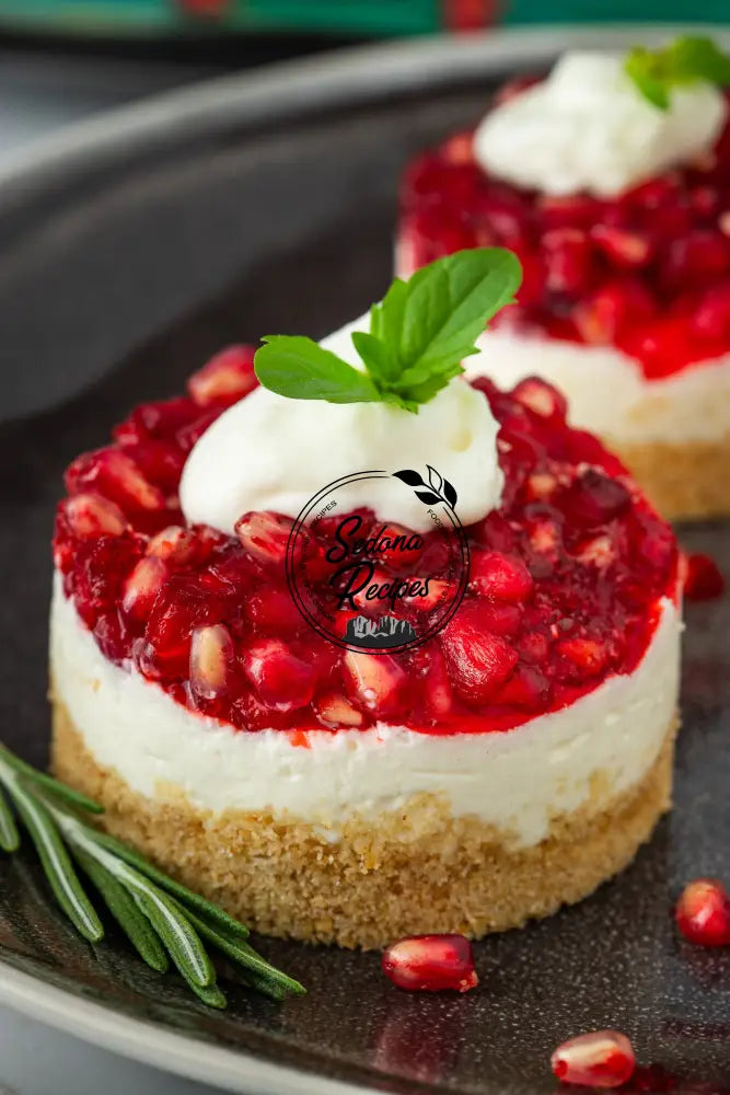 Pomegranate & Mint Mini Cheesecake Towers