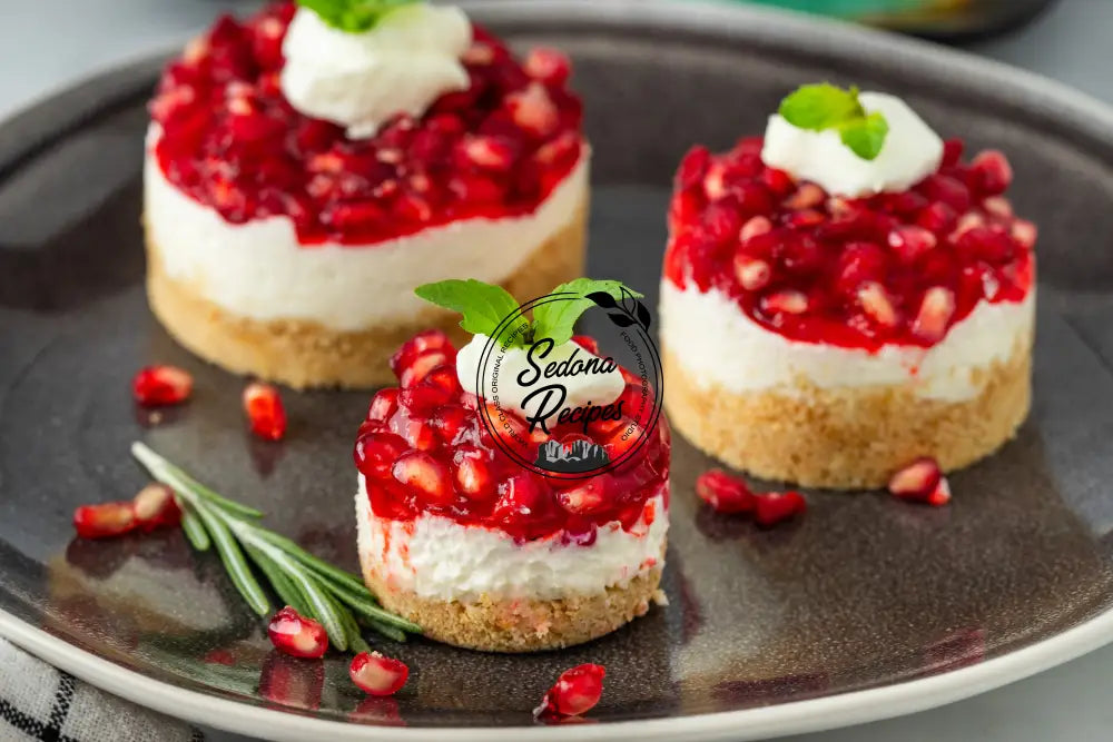 Pomegranate & Mint Mini Cheesecake Towers