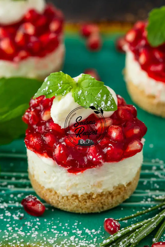 Pomegranate & Mint Mini Cheesecake Towers
