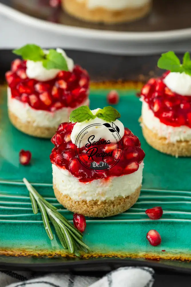 Pomegranate & Mint Mini Cheesecake Towers