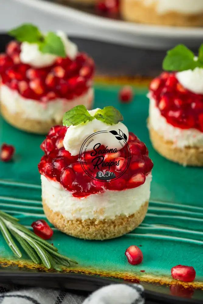 Pomegranate & Mint Mini Cheesecake Towers