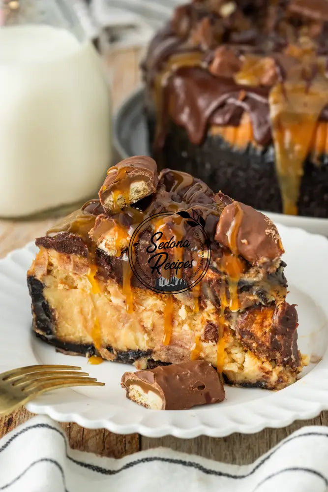 Twix Cheesecake with Oreo Crust