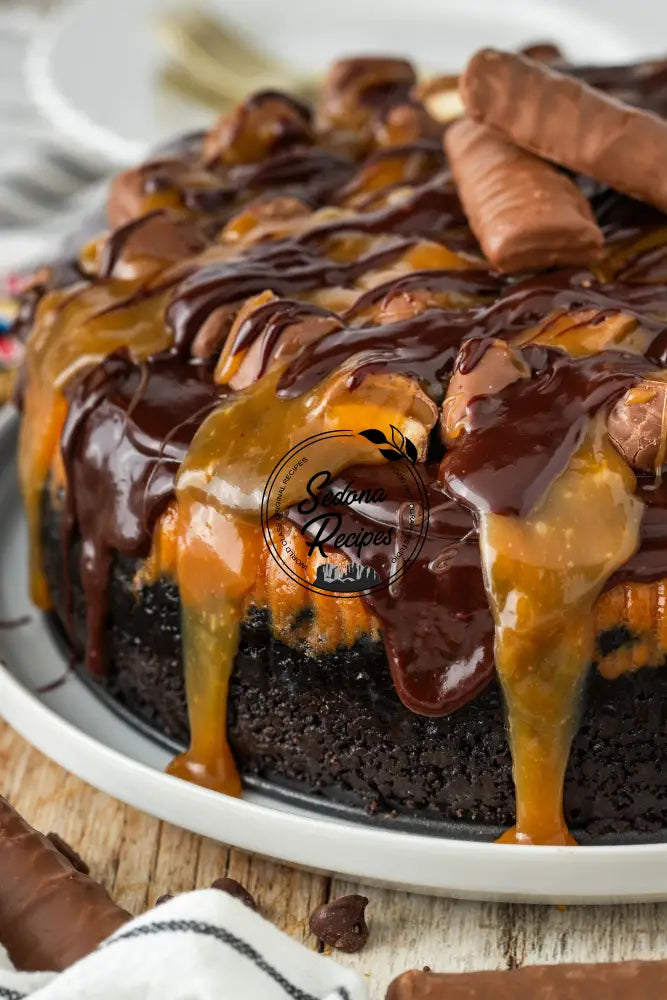 Twix Cheesecake with Oreo Crust