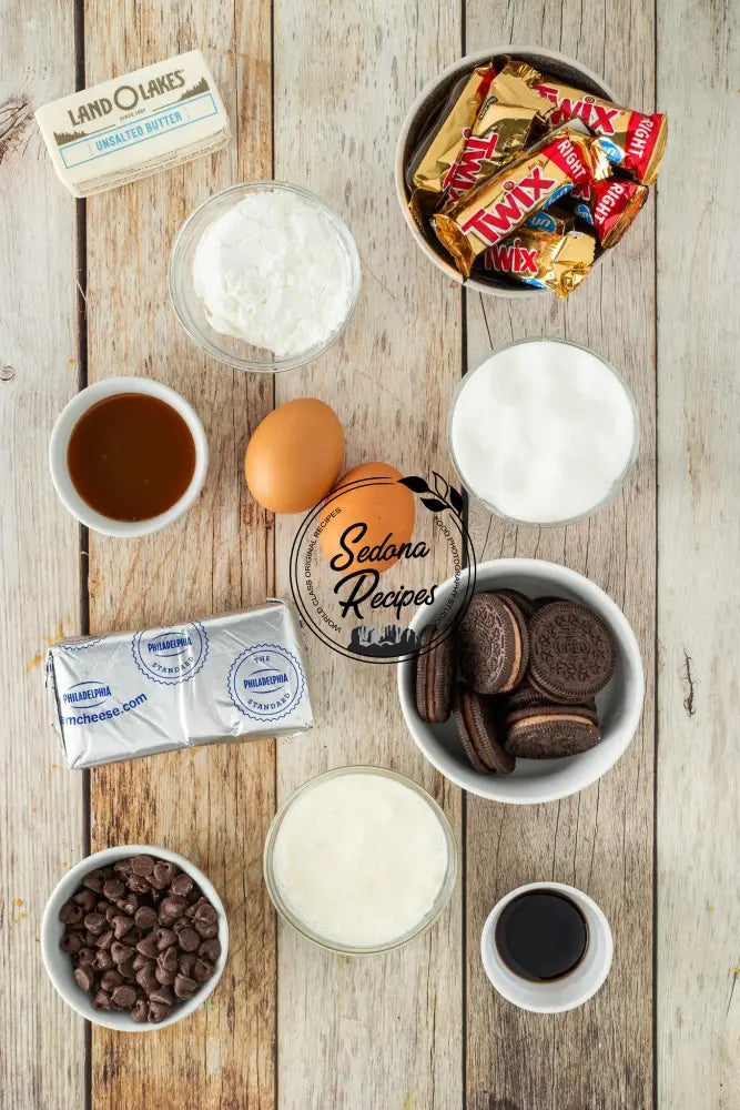 Twix Cheesecake with Oreo Crust