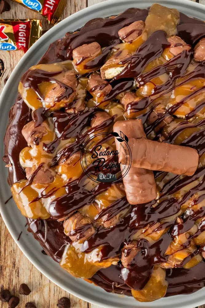 Twix Cheesecake with Oreo Crust