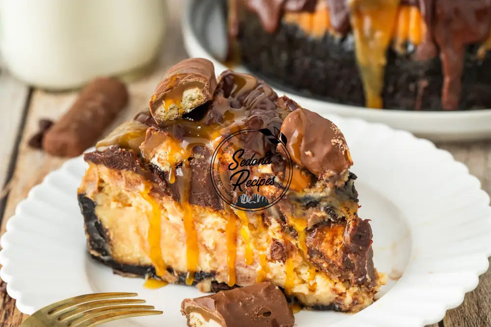 Twix Cheesecake with Oreo Crust