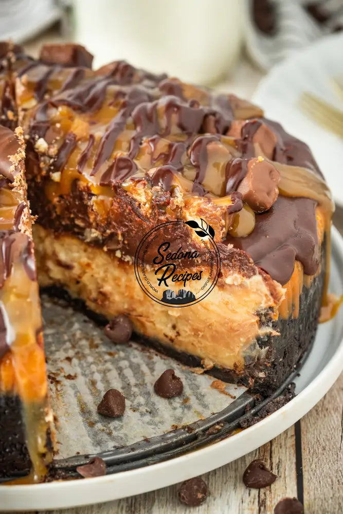 Twix Cheesecake with Oreo Crust