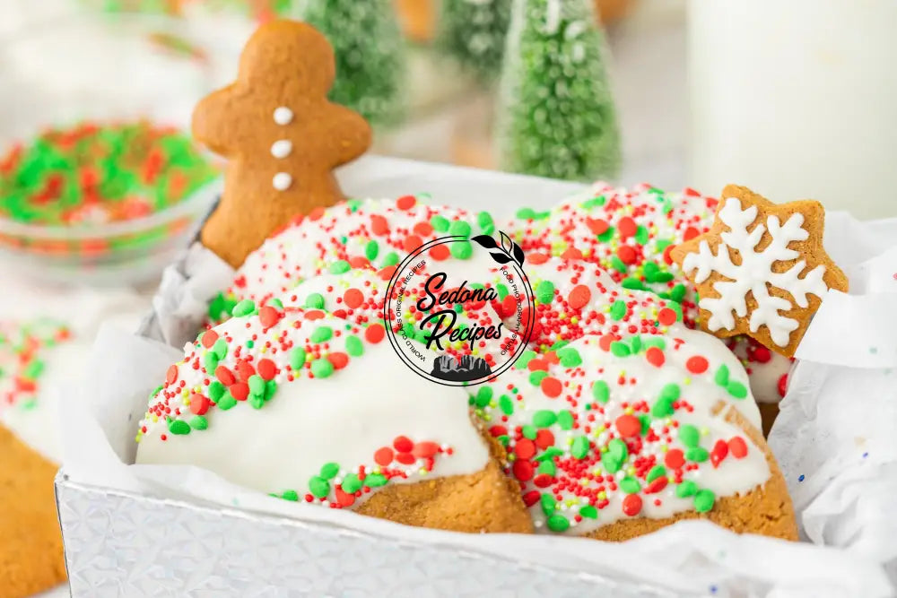 White Chocolate Dipped Gingerbread Cookies