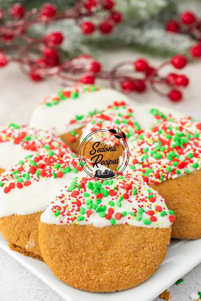 White Chocolate Dipped Gingerbread Cookies