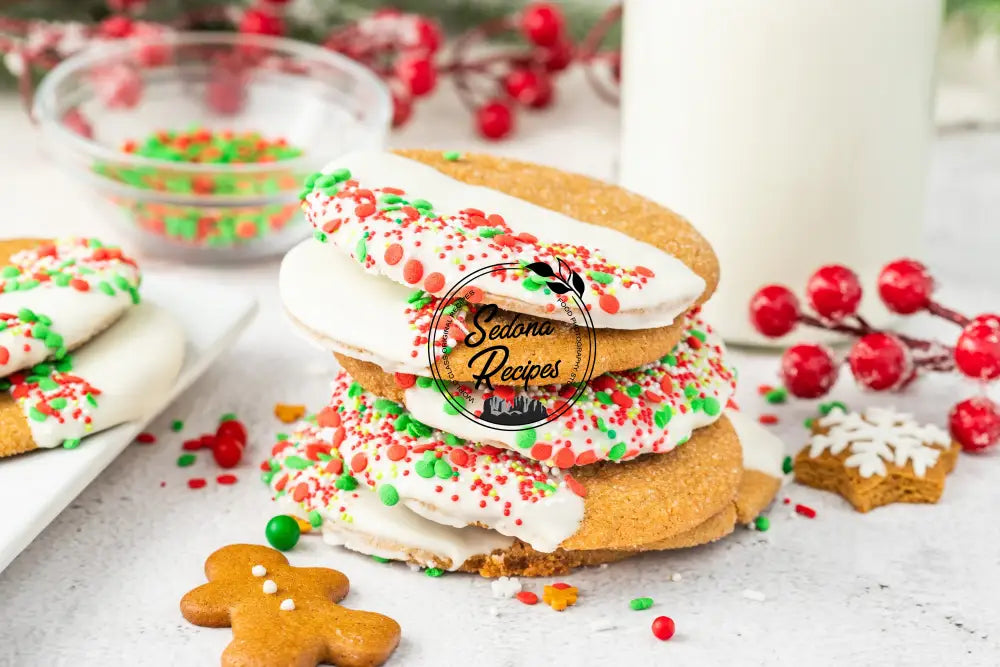 White Chocolate Dipped Gingerbread Cookies