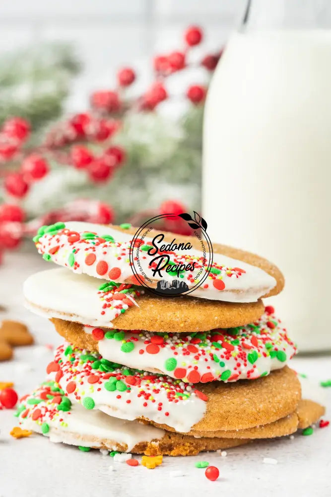 White Chocolate Dipped Gingerbread Cookies