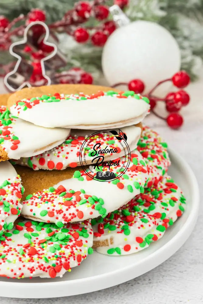 White Chocolate Dipped Gingerbread Cookies